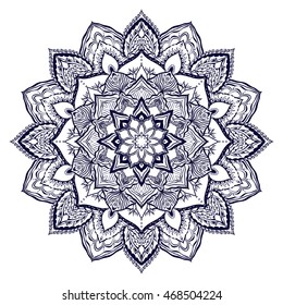 Mandala. Round Ornament Pattern. Geometric circle element made in vector. Spiritual and ritual symbol of Islam, Arabic, Indian religions.  Oriental motifs.   