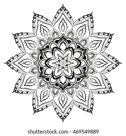 Mandala. Round Ornament Pattern. Geometric circle element made in vector. Spiritual and ritual symbol of Islam, Arabic, Indian religions.  Oriental motifs.   