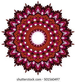 Mandala. Round Ornament Pattern. Geometric circle element made in vector. Spiritual and ritual symbol of Islam, Arabic, Indian religions.  Oriental motifs.   