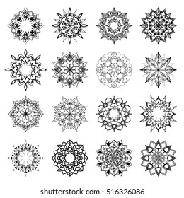 Mandala. Round Ornament Pattern. Geometric circle element made in vector. Spiritual and ritual symbol of Islam, Arabic, Indian religions.  Oriental motifs.   