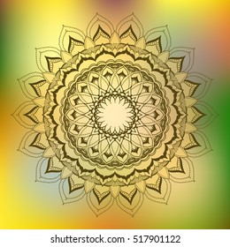 Mandala. Round Ornament Pattern. Geometric circle element made in vector. Spiritual and ritual symbol of Islam, Arabic, Indian religions.  Oriental motifs.