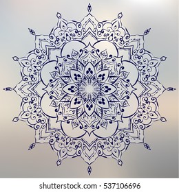 Mandala. Round Ornament Pattern. Geometric circle element made in vector. Spiritual and ritual symbol of Islam, Arabic, Indian religions.  Oriental motifs.   