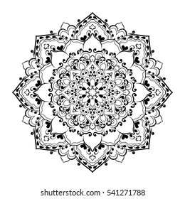 Mandala. Round Ornament Pattern. Geometric circle element made in vector. Spiritual and ritual symbol of Islam, Arabic, Indian religions.  Oriental motifs.   