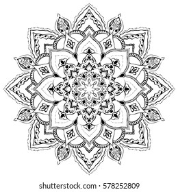 Mandala. Round Ornament Pattern. Geometric circle element made in vector. Spiritual and ritual symbol of Islam, Arabic, Indian religions.  Oriental motifs.   