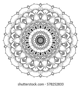 Mandala. Round Ornament Pattern. Geometric circle element made in vector. Spiritual and ritual symbol of Islam, Arabic, Indian religions.  Oriental motifs.   