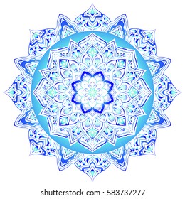 Mandala. Round Ornament Pattern. Geometric circle element made in vector. Spiritual and ritual symbol of Islam, Arabic, Indian religions.  Oriental motifs.   