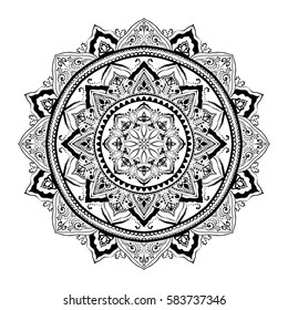 Mandala. Round Ornament Pattern. Geometric circle element made in vector. Spiritual and ritual symbol of Islam, Arabic, Indian religions.  Oriental motifs.   