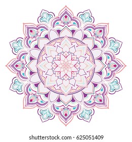 Mandala. Round Ornament Pattern. Geometric circle element made in vector. Spiritual and ritual symbol of Islam, Arabic, Indian religions.  Oriental motifs.   