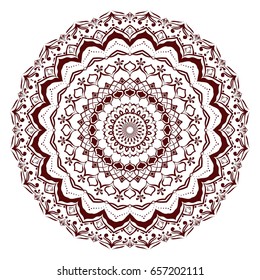 Mandala. Round Ornament Pattern. Geometric circle element made in vector. Spiritual and ritual symbol of Islam, Arabic, Indian religions.  Oriental motifs.   
