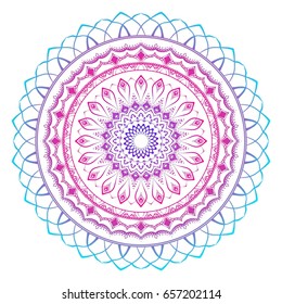 Mandala. Round Ornament Pattern. Geometric circle element made in vector. Spiritual and ritual symbol of Islam, Arabic, Indian religions.  Oriental motifs.   