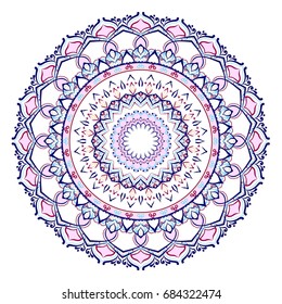 Mandala. Round Ornament Pattern. Geometric circle element made in vector. Spiritual and ritual symbol of Islam, Arabic, Indian religions.  Oriental motifs.   