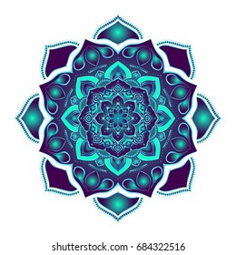 Mandala. Round Ornament Pattern. Geometric circle element made in vector. Spiritual and ritual symbol of Islam, Arabic, Indian religions.  Oriental motifs.   