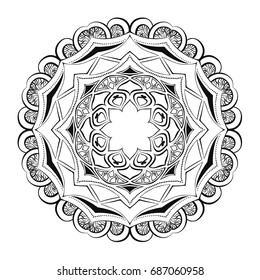 Mandala. Round Ornament Pattern. Geometric circle element made in vector. Spiritual and ritual symbol of Islam, Arabic, Indian religions.  Oriental motifs.   