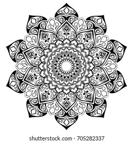 Mandala. Round Ornament Pattern. Geometric circle element made in vector. Spiritual and ritual symbol of Islam, Arabic, Indian religions.  Oriental motifs.   