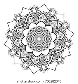 Mandala. Round Ornament Pattern. Geometric circle element made in vector. Spiritual and ritual symbol of Islam, Arabic, Indian religions.  Oriental motifs.   