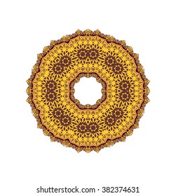 Mandala. Round ornament pattern. Hand drawn background.Raster version