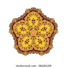 Mandala. Round ornament pattern. Hand drawn background