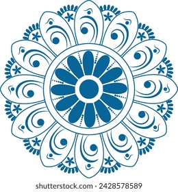 Mandala. Runde Ornamente. Henna Tattoo Mandala. Mehndi-Stil