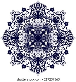 Mandala. Round Ornament Pattern with Islam, Arabic, Indian, ottoman motifs.