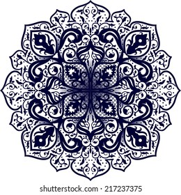 Mandala. Round Ornament Pattern with Islam, Arabic, Indian, ottoman motifs.