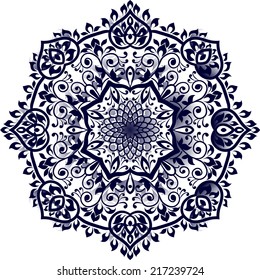 Mandala. Round Ornament Pattern with Islam, Arabic, Indian, ottoman motifs