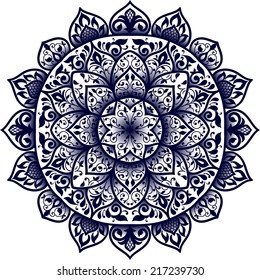 Mandala. Round Ornament Pattern with Islam, Arabic, Indian, ottoman motifs