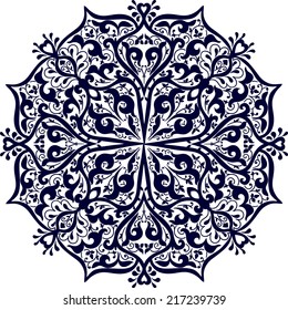 Mandala. Round Ornament Pattern with Islam, Arabic, Indian, ottoman motifs