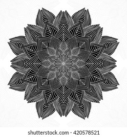 Mandala. Round ornament pattern. Isolated on white background. Vector illustrate.