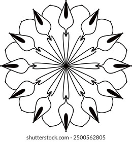 Mandala. Patrón de ornamento redondo, ilustración de línea de mandala, diseño de mandala