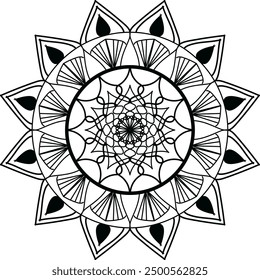 Mandala. Round Ornament Pattern, Mandala Line Illustration, mandala design