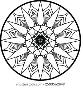 Mandala. Round Ornament Pattern, Mandala Line Illustration, mandala design