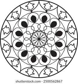Mandala. Round Ornament Pattern, Mandala Line Illustration, mandala design