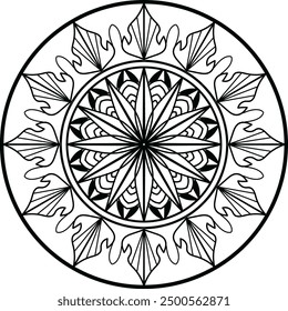 Mandala. Patrón de ornamento redondo, ilustración de línea de mandala, diseño de mandala