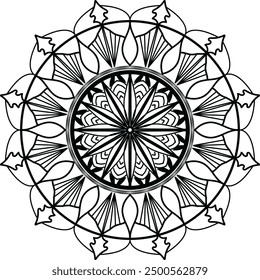 Mandala. Round Ornament Pattern, Mandala Line Illustration, mandala design