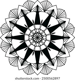 Mandala. Patrón de ornamento redondo, ilustración de línea de mandala, diseño de mandala
