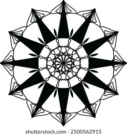 Mandala. Round Ornament Pattern, Mandala Line Illustration, mandala design