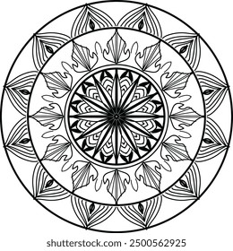 Mandala. Round Ornament Pattern, Mandala Line Illustration, mandala design
