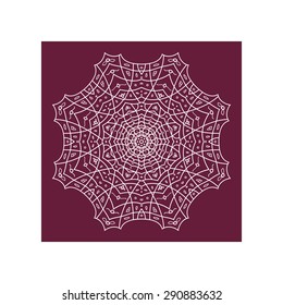 Mandala. Round Ornament Pattern on marsala background, vector