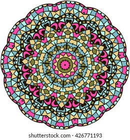 Mandala. Round Ornament Pattern. Oriental pattern, vector illustration.