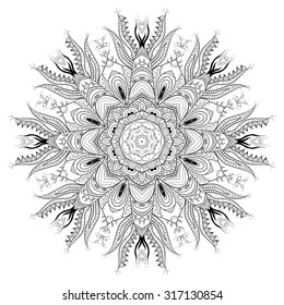 Mandala. Round Ornament Pattern. Snowflake