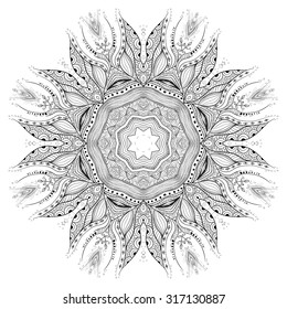 Mandala. Round Ornament Pattern. Snowflake