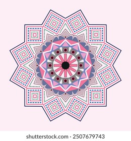 Mandala. Round Ornament Pattern. Spiritual and ritual symbol of Islam, Arabic, Indian religions. Oriental motifs. 