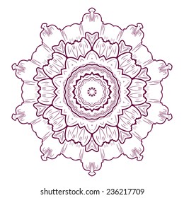 Mandala. Round Ornament Pattern. Tattoo. Vector