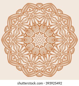 Mandala. Round Ornament Pattern Tattoo, 