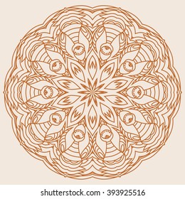 Mandala. Round Ornament Pattern Tattoo, 