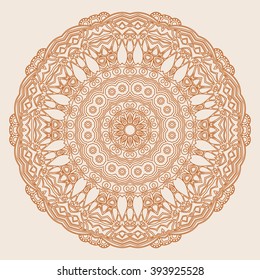Mandala. Round Ornament Pattern Tattoo, 