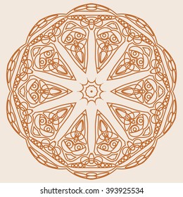 Mandala. Round Ornament Pattern Tattoo, 