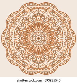 Mandala. Round Ornament Pattern Tattoo, 