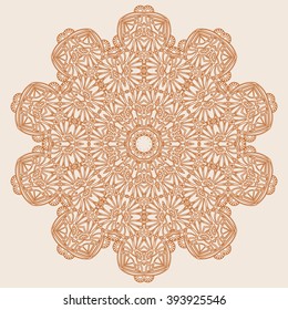 Mandala. Round Ornament Pattern Tattoo, 