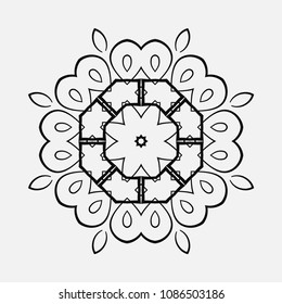 Mandala. Round Ornament Pattern. Vintage decorative elements. Hand drawn background. Islam, Arabic, Indian, ottoman motif
